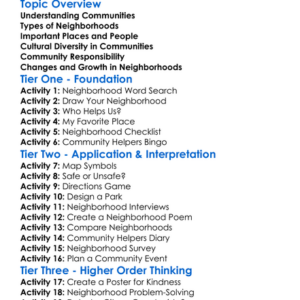 Community And Neighborhood Worksheet Activity Booklet