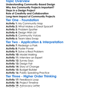 Community-Based Design Projects Worksheet Activity Booklet