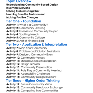 Community-Based Design Worksheet Activity Booklet
