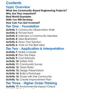 Community-Based Engineering Projects Worksheet Activity Booklet