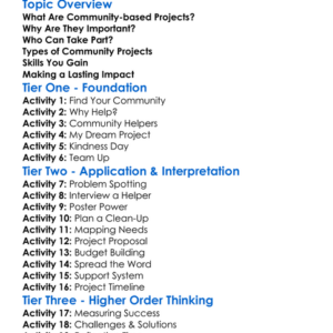 Community-Based Projects Worksheet Activity Booklet