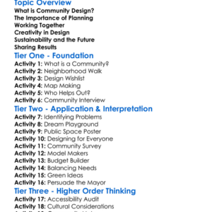 Community Design Projects Worksheet Activity Booklet