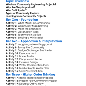 Community Engineering Projects Worksheet Activity Booklet