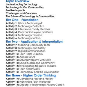 Community Impact Of Technology Worksheet Activity Booklet