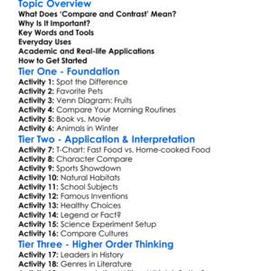 Compare And Contrast Worksheet Activity Booklet