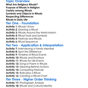 Comparison Of Religious Rituals Worksheet Activity Booklet