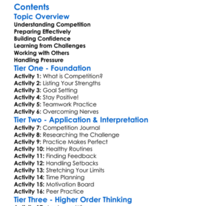 Competition And Challenge Preparation Worksheet Activity Booklet