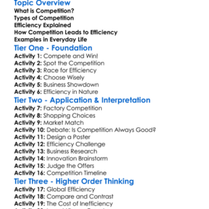 Competition And Efficiency Worksheet Activity Booklet