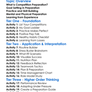 Competition Preparation Worksheet Activity Booklet