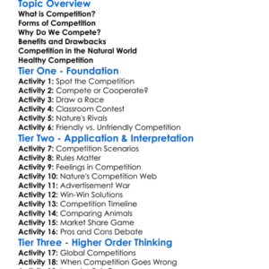 Competition Worksheet Activity Booklet