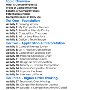 Competitiveness Worksheet Activity Booklet