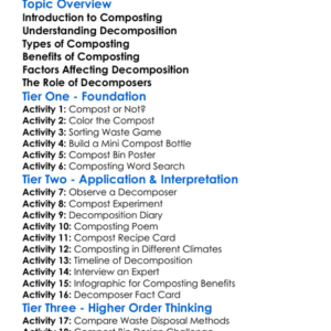 Composting And Decomposition Worksheet Activity Booklet