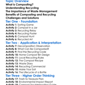 Composting And Recycling Worksheet Activity Booklet