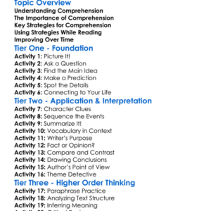 Comprehension Strategies Worksheet Activity Booklet
