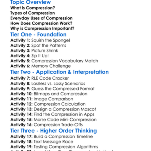 Compression Worksheet Activity Booklet