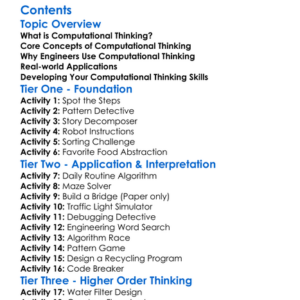 Computational Thinking In Engineering Worksheet Activity Booklet