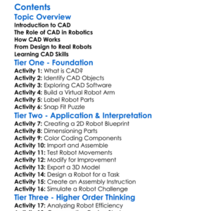Computer-Aided Design Cad For Robotics Worksheet Activity Booklet