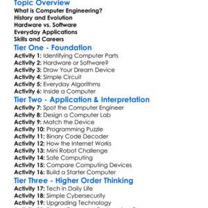 Computer Engineering Introduction Worksheet Activity Booklet