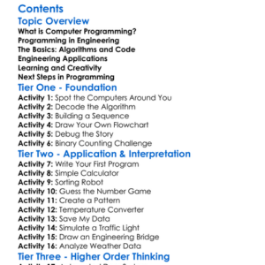 Computer Programming For Engineering Worksheet Activity Booklet