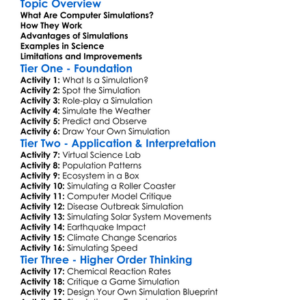 Computer Simulations In Science Worksheet Activity Booklet