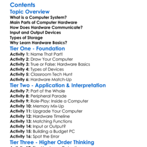 Computer Systems And Hardware Basics Worksheet Activity Booklet
