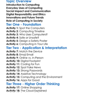 Computing In Society Worksheet Activity Booklet