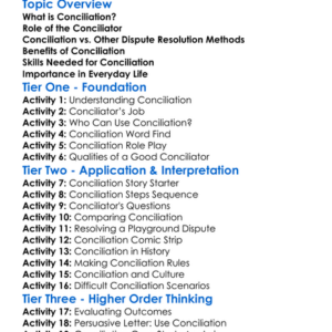 Conciliation Worksheet Activity Booklet