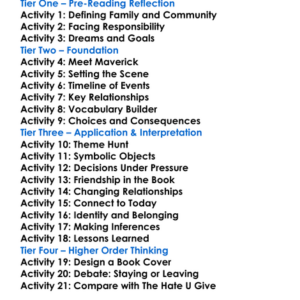 Concrete Rose Angie Thomas Worksheet Activity Booklet