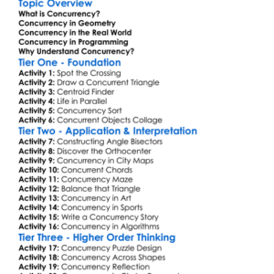 Concurrency Worksheet Activity Booklet