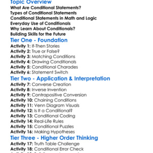 Conditional Statements Worksheet Activity Booklet