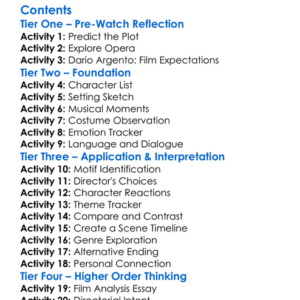 Conducting Dario Argentos Opera 2001 Worksheet Activity Booklet