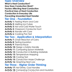 Conduction Of Heat Worksheet Activity Booklet