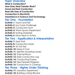 Conduction Worksheet Activity Booklet