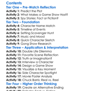 Confessions Of A Dangerous Mind 2002 Worksheet Activity Booklet