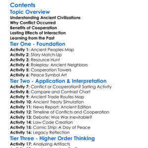 Conflict And Cooperation Among Ancient Peoples Worksheet Activity Booklet