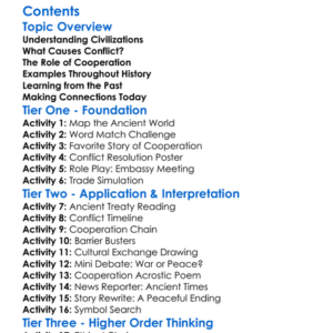 Conflict And Cooperation Among Civilizations Worksheet Activity Booklet