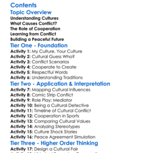Conflict And Cooperation Between Cultures Worksheet Activity Booklet