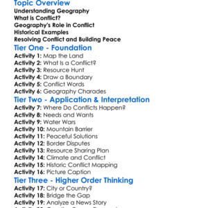 Conflict And Geography Worksheet Activity Booklet