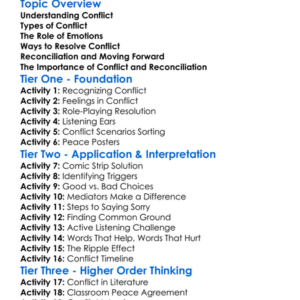 Conflict And Reconciliation Worksheet Activity Booklet