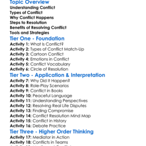 Conflict And Resolution Worksheet Activity Booklet