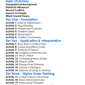 Conflict In Afghanistan Worksheet Activity Booklet