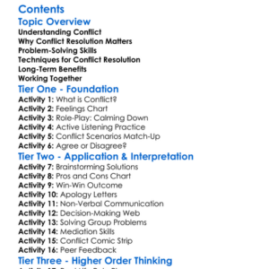 Conflict Resolution And Problem-Solving Worksheet Activity Booklet