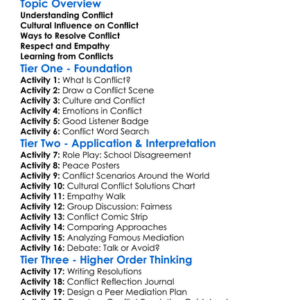 Conflict Resolution In Cultures Worksheet Activity Booklet