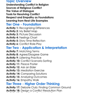 Conflict Resolution In Religion Worksheet Activity Booklet