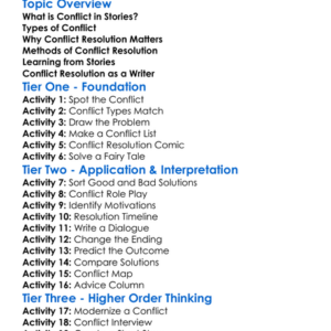 Conflict Resolution In Stories Worksheet Activity Booklet