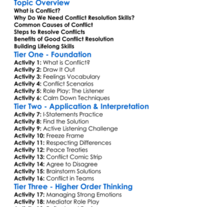 Conflict Resolution Skills Worksheet Activity Booklet