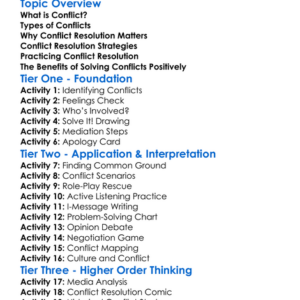 Conflict Resolution Worksheet Activity Booklet