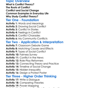 Conflict Theory Worksheet Activity Booklet