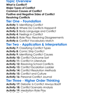 Conflict Types Worksheet Activity Booklet