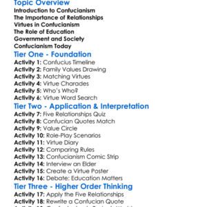 Confucian Philosophy Worksheet Activity Booklet